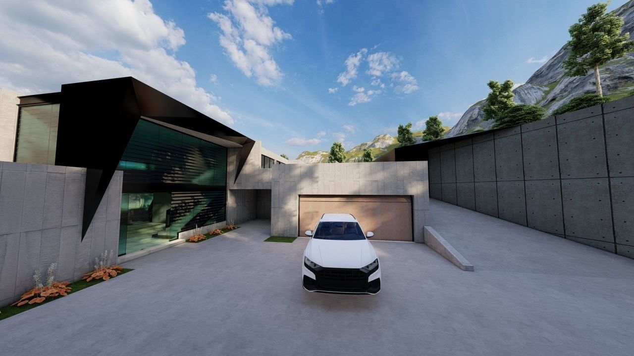 Casa Scene-villa-modern house 3D model_19