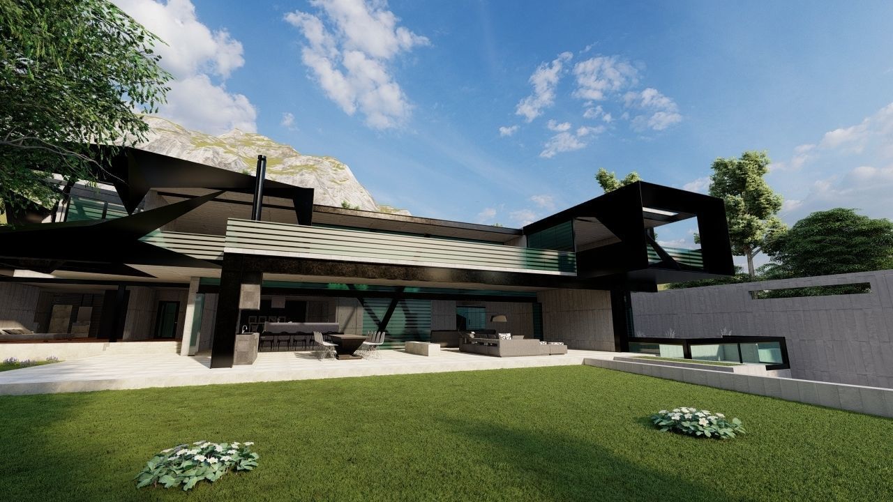 Casa Scene-villa-modern house 3D model_16
