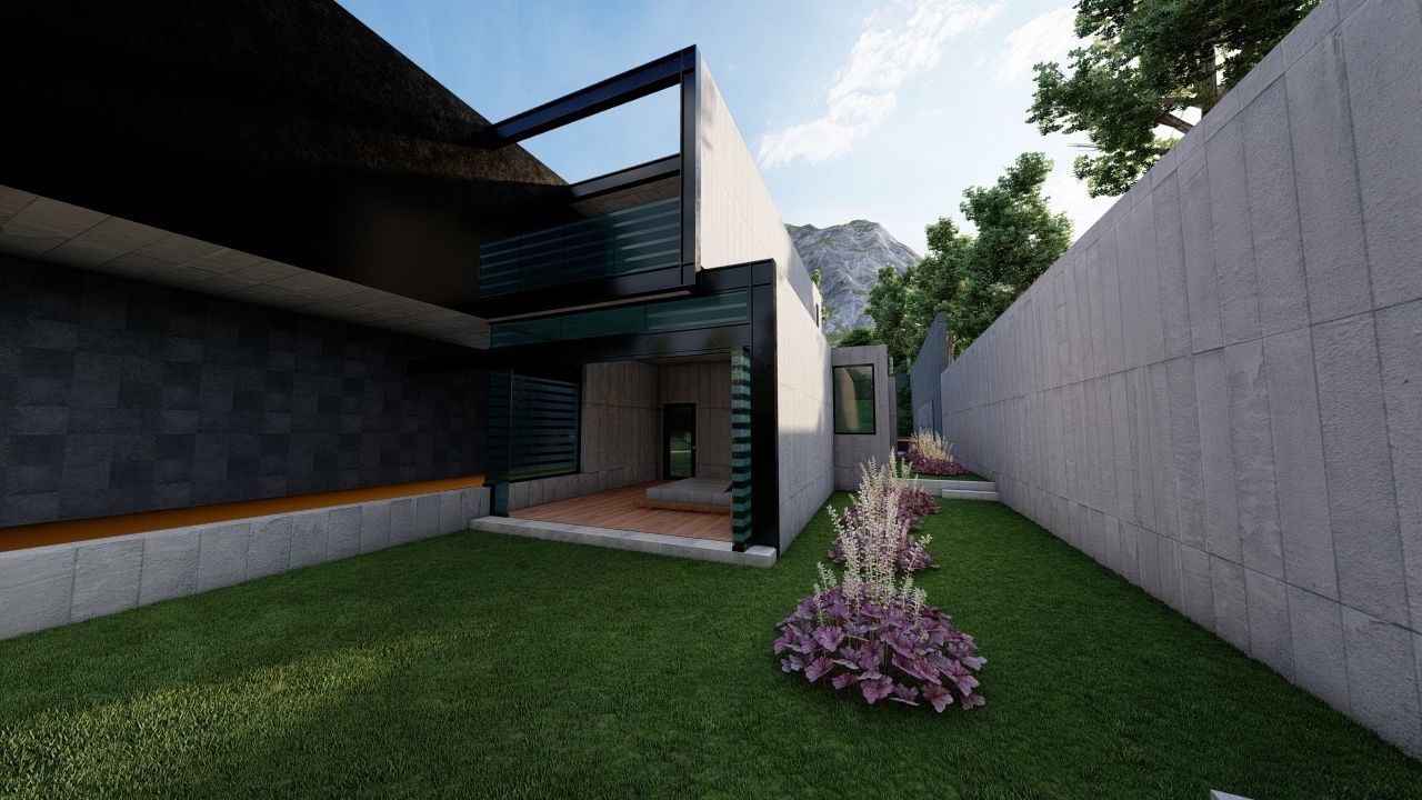 Casa Scene-villa-modern house 3D model_10