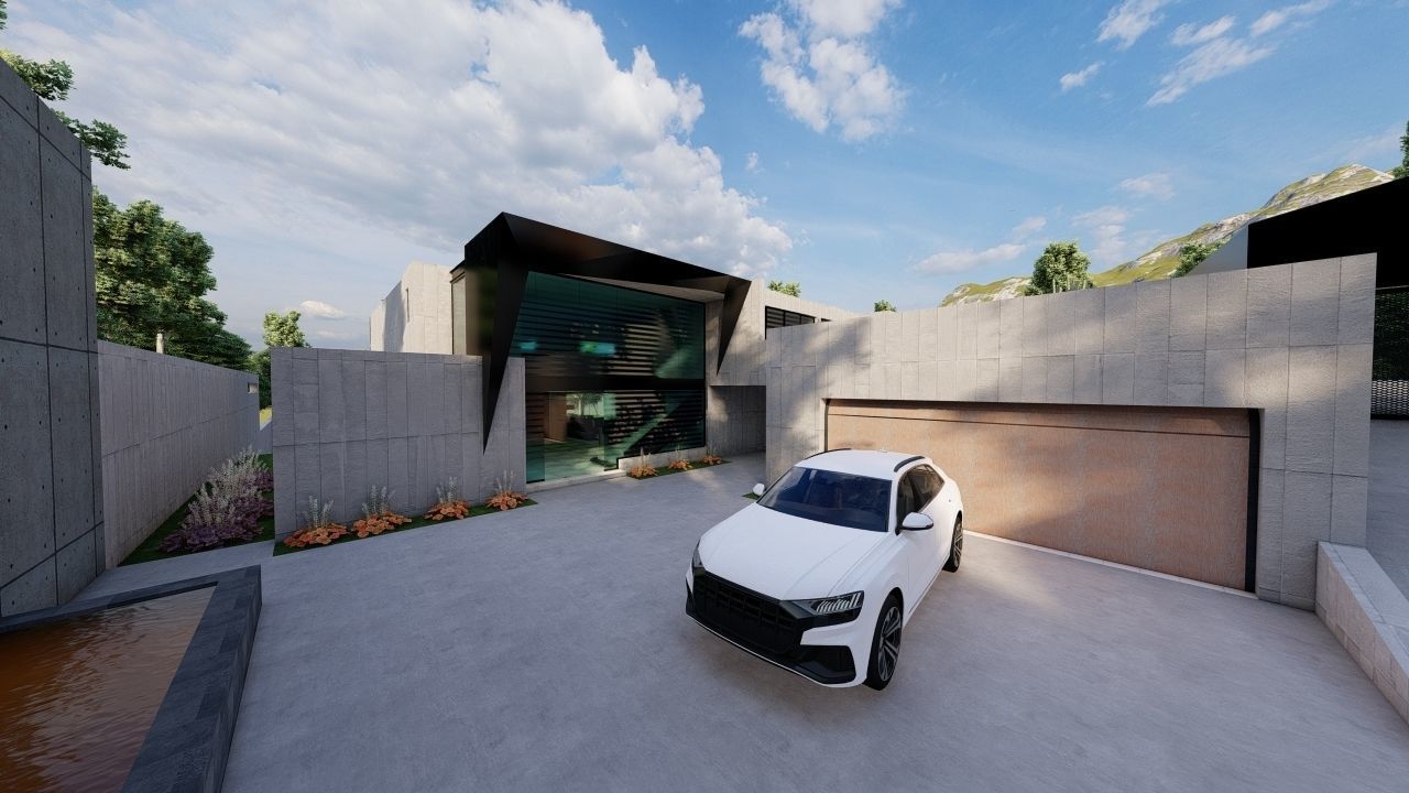 Casa Scene-villa-modern house 3D model_11