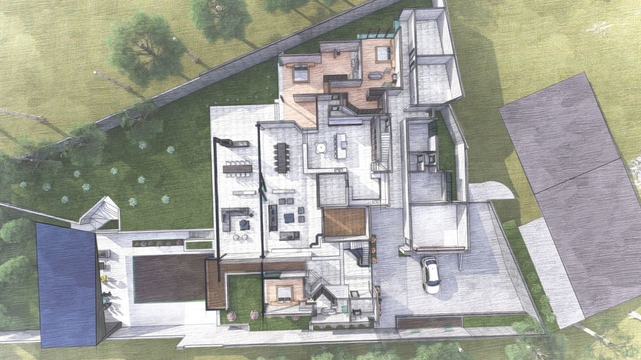 Casa Scene-villa-modern house 3D model_14