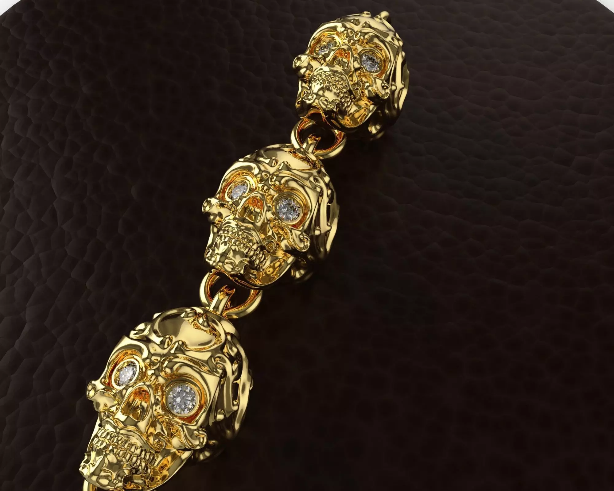 Skull Bracelet and lock 3D print model