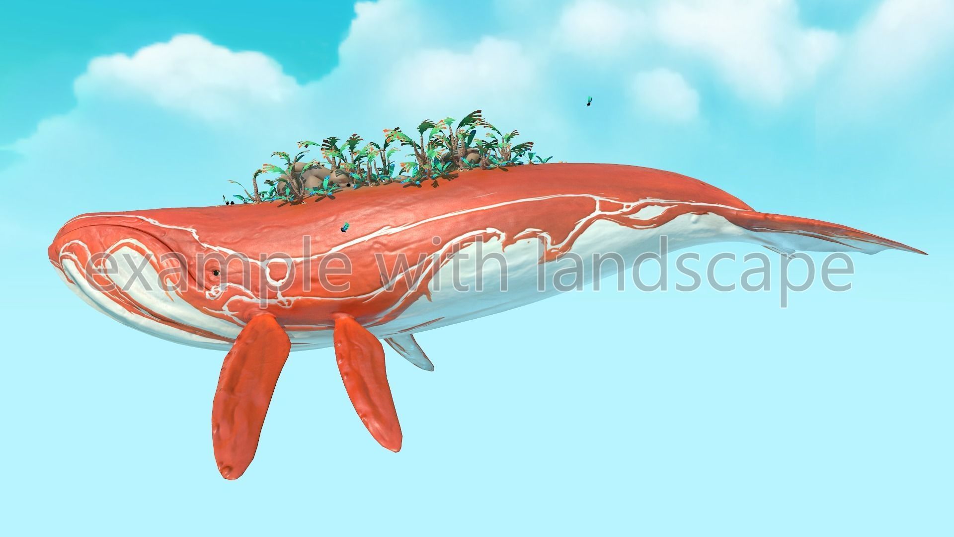 Fantasy Whale Low-poly 3D model_4