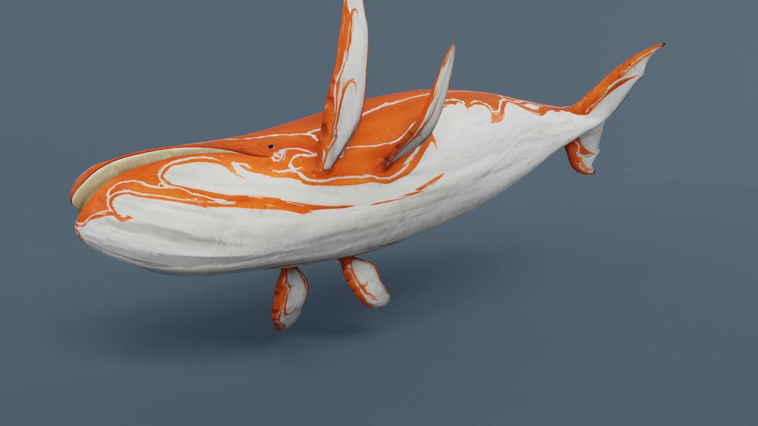 Fantasy Whale Low-poly 3D model_2