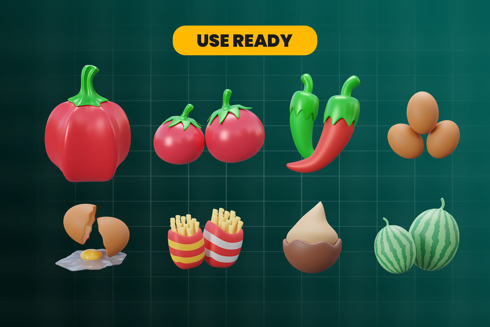 Food 3d Illustration Icon Pack 3D model_2
