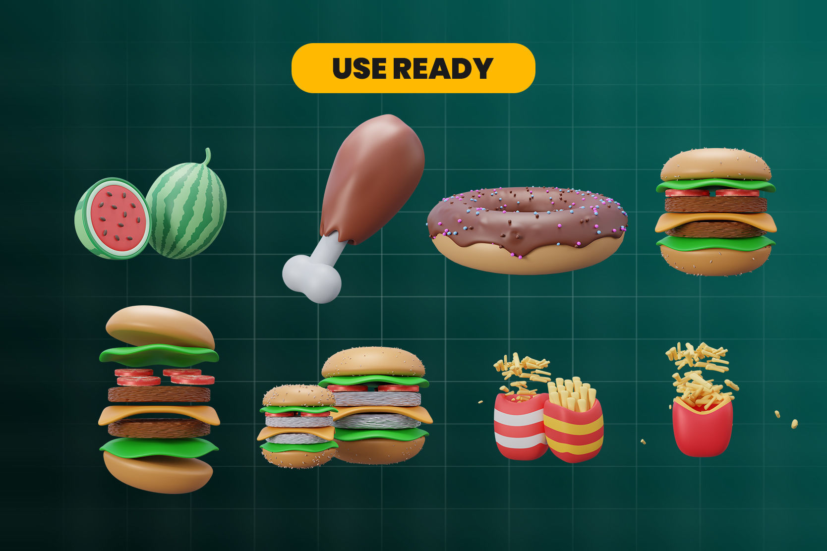 Food 3d Illustration Icon Pack 3D model_3