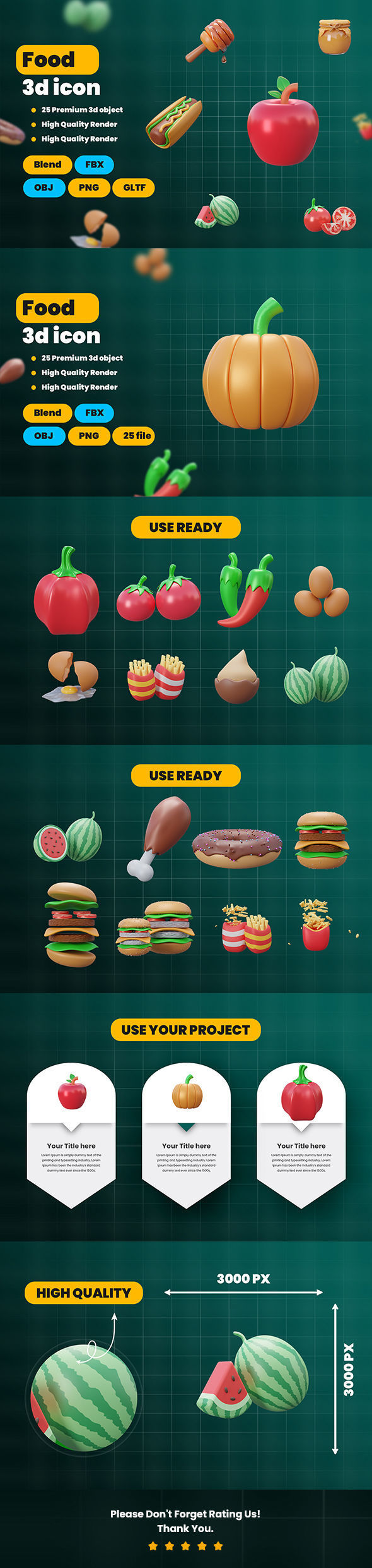 Food 3d Illustration Icon Pack 3D model_6