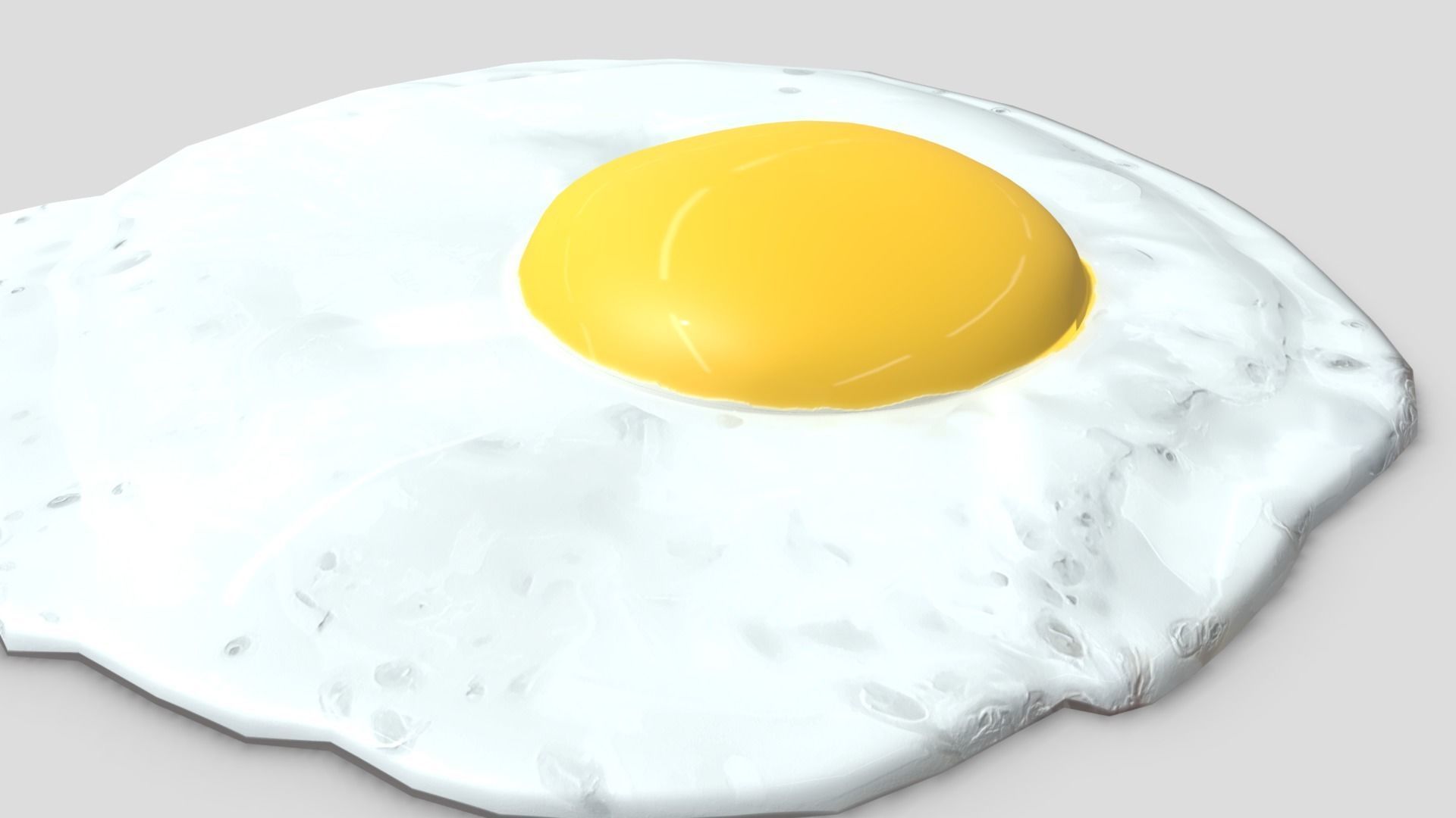 Fried Egg 3 Low-poly 3D model_9