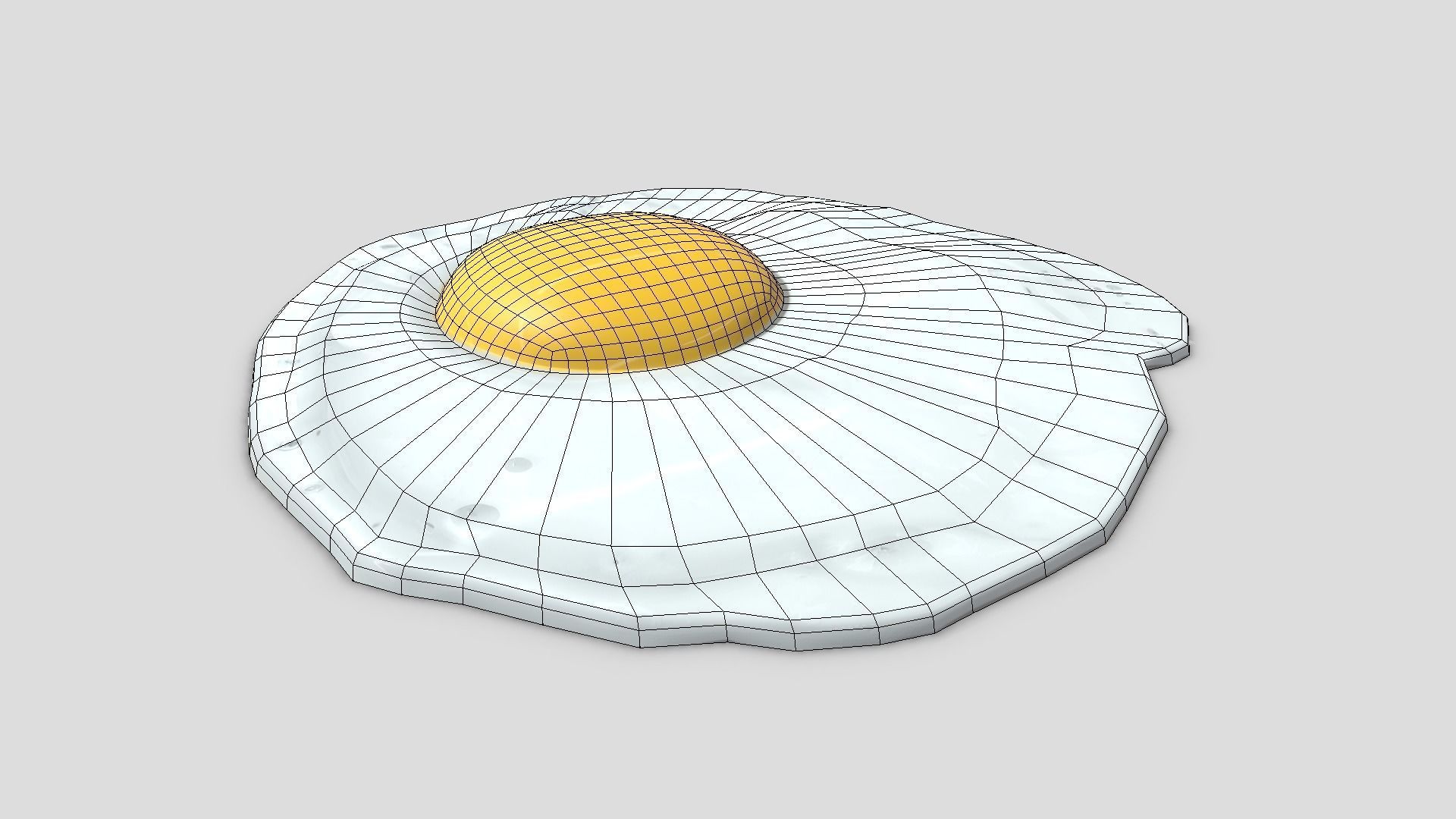 Fried Egg 3 Low-poly 3D model_6