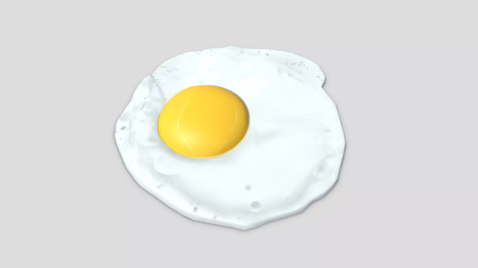 Fried Egg 3 Low-poly 3D model_0