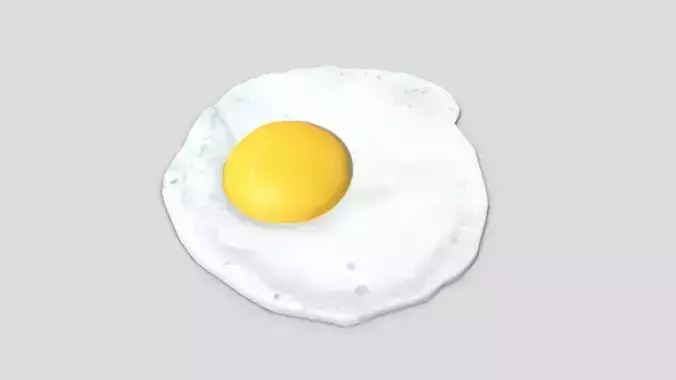 Fried Egg 3 Low-poly 3D model