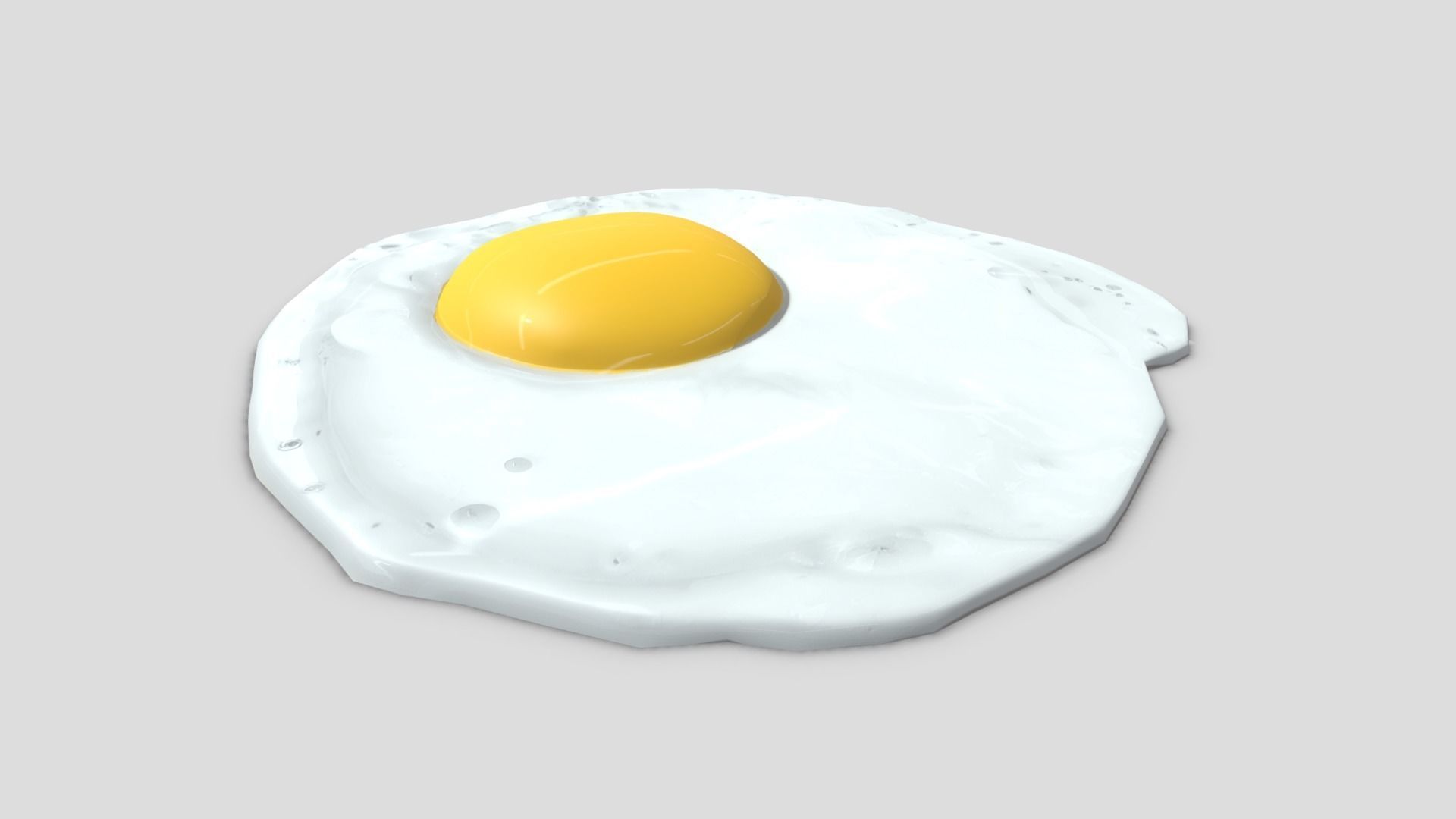 Fried Egg 3 Low-poly 3D model_5
