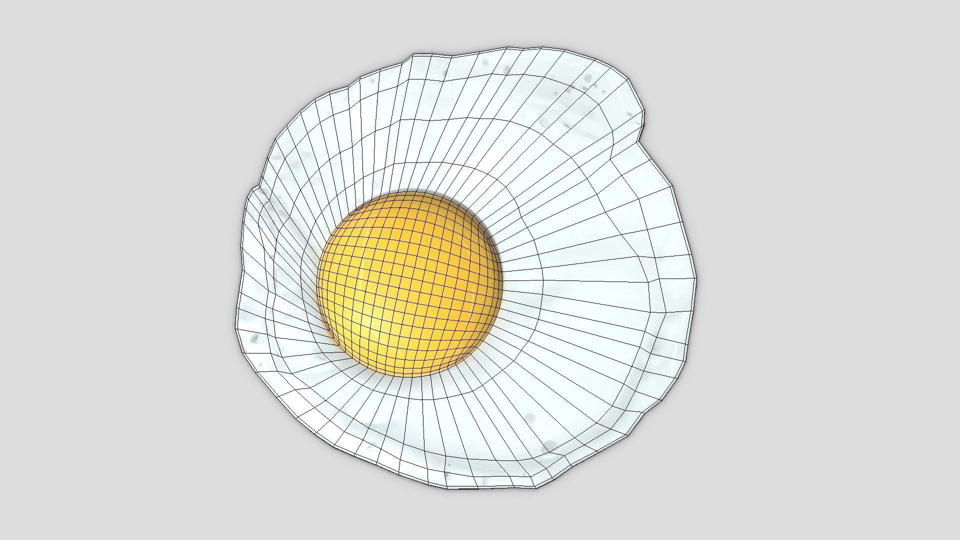 Fried Egg 3 Low-poly 3D model_4