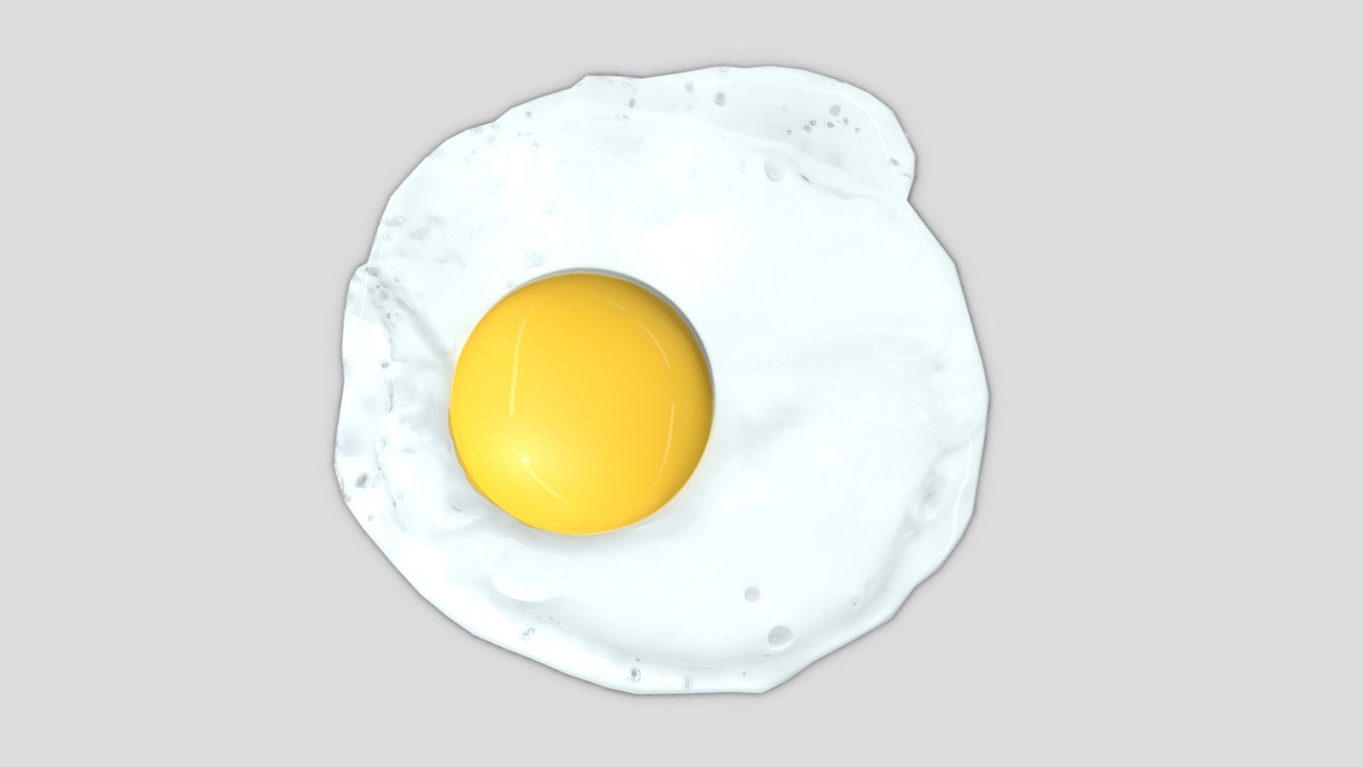 Fried Egg 3 Low-poly 3D model_3