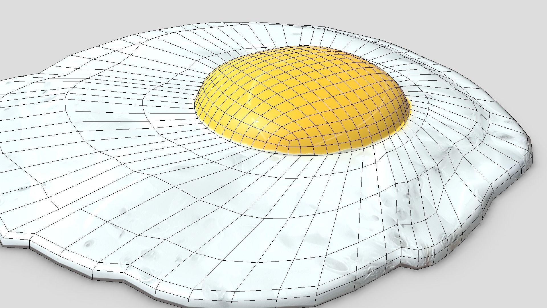 Fried Egg 3 Low-poly 3D model_10