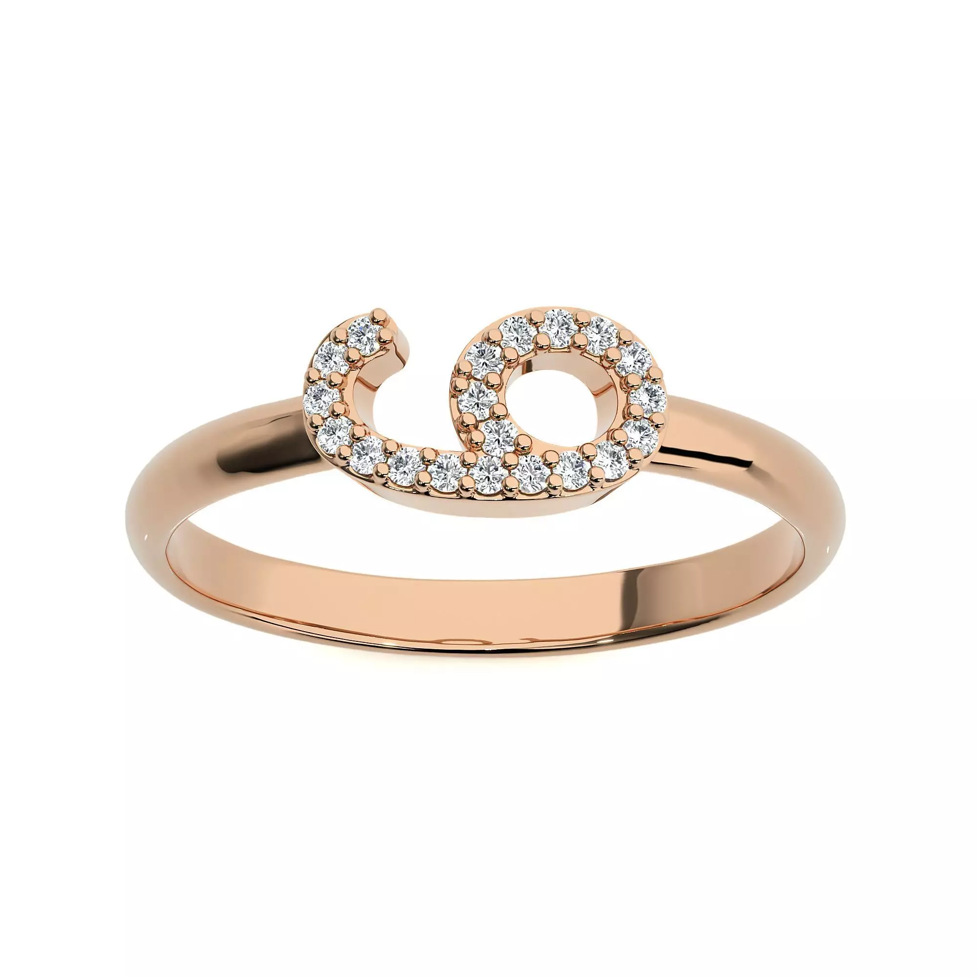 Diamond Number Six 6 Ring 3dm stl renders details 3D print model