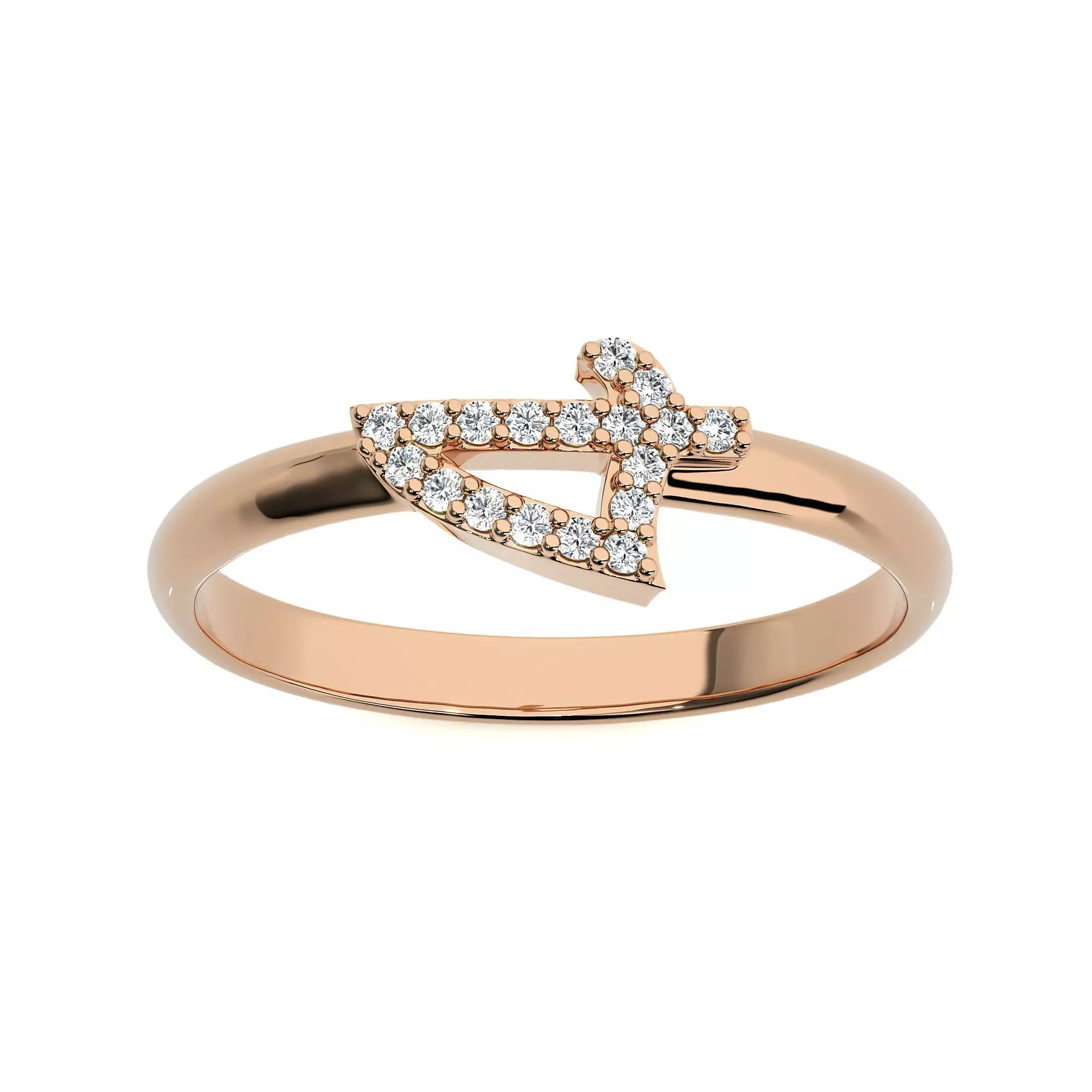 Diamond Number Four 4 Ring 3dm stl renders details 3D print model