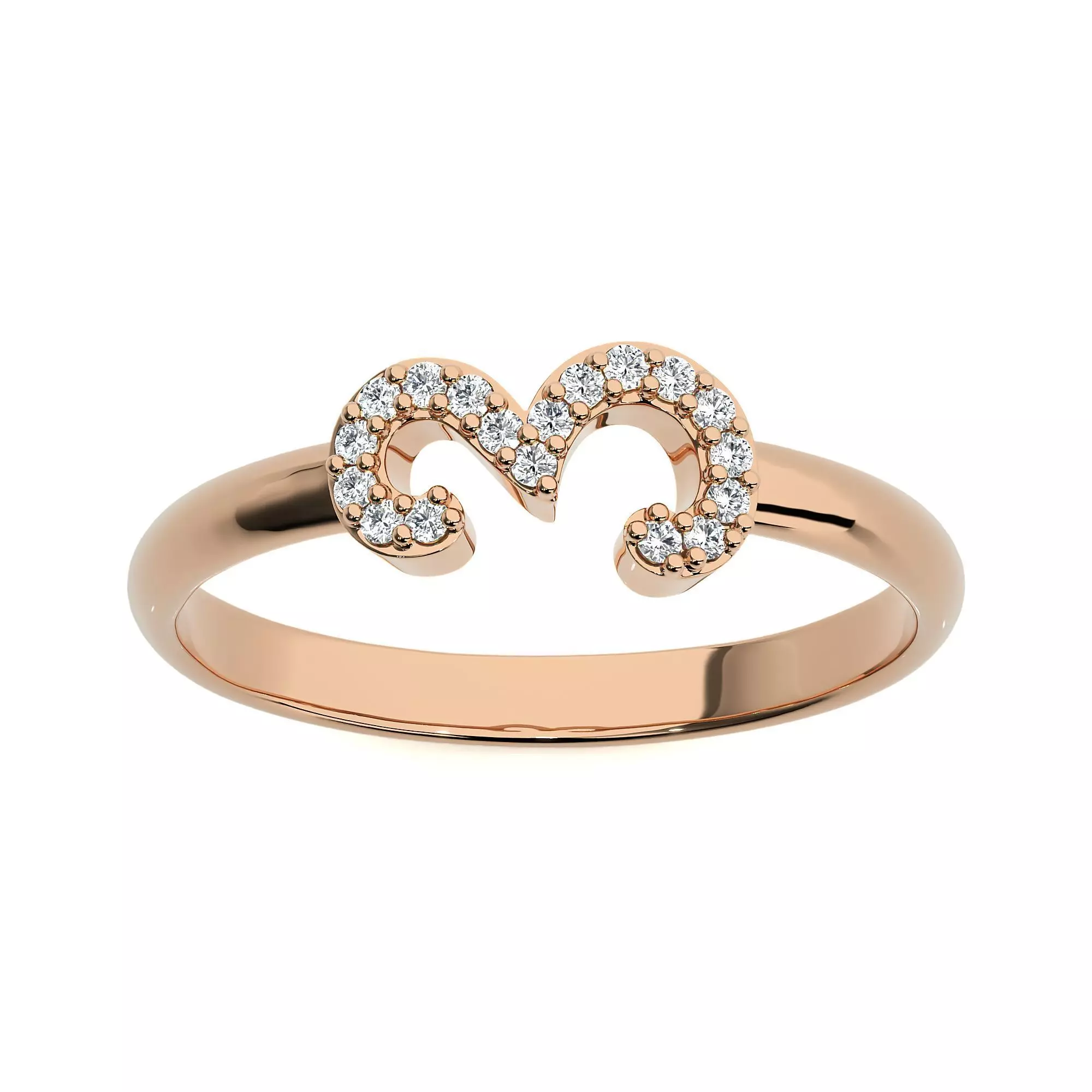 Diamond Number Three 3 Ring 3dm stl renders details 3D print model