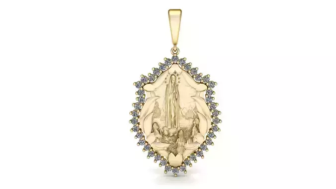 Our Lady of Fatima Pendant with Diamonds