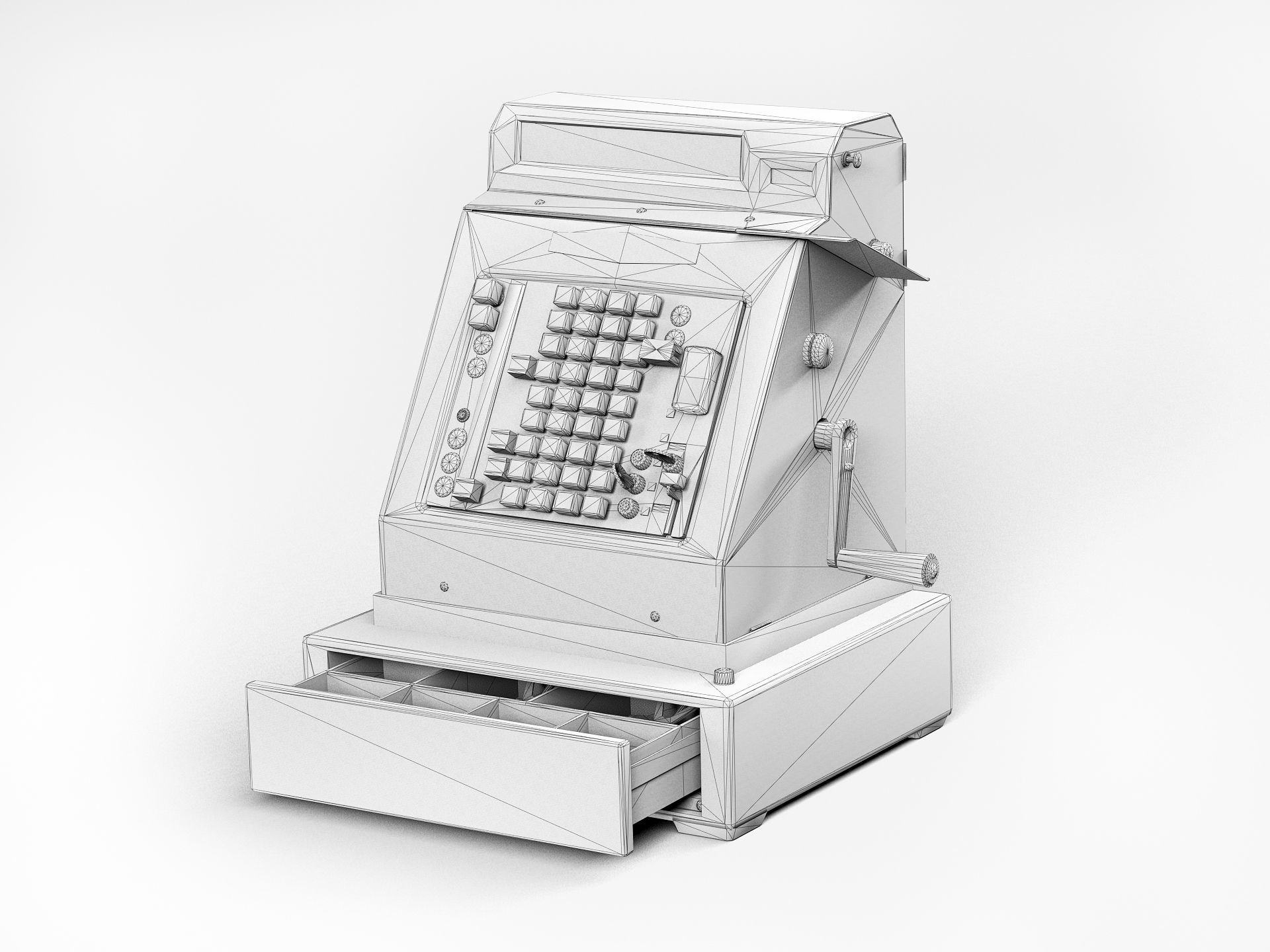 Cash register Low-poly 3D model_8