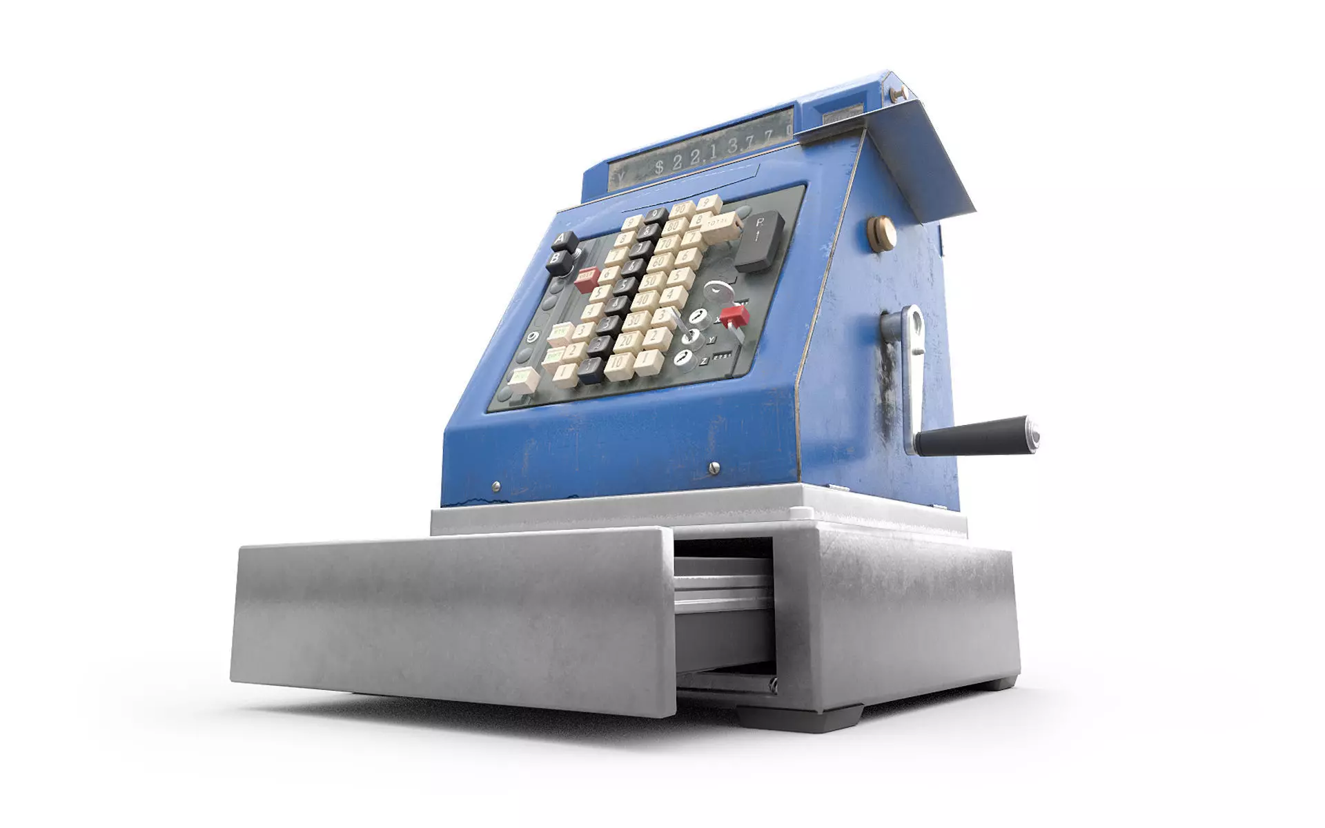 Cash register Low-poly 3D model_0