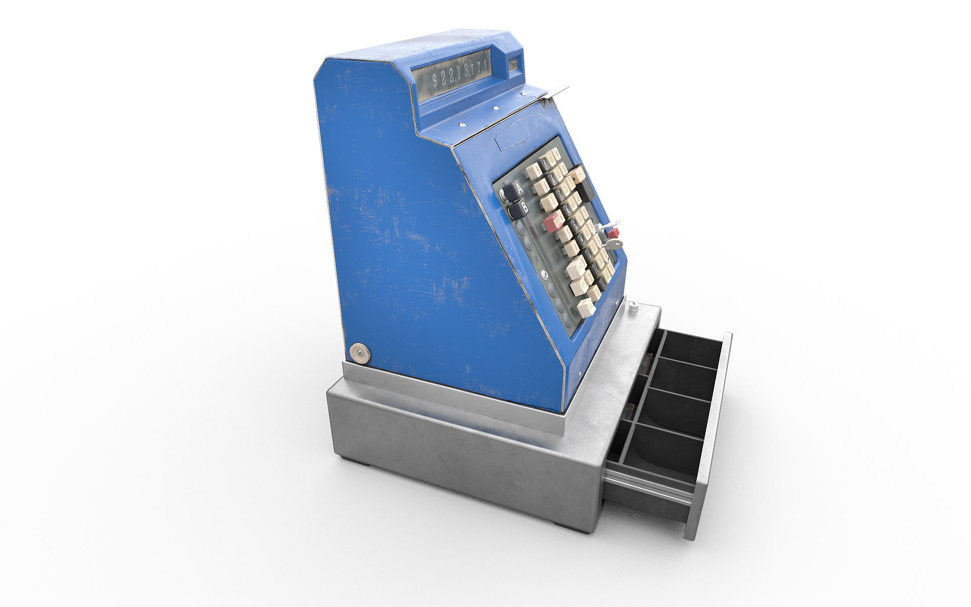 Cash register Low-poly 3D model_3