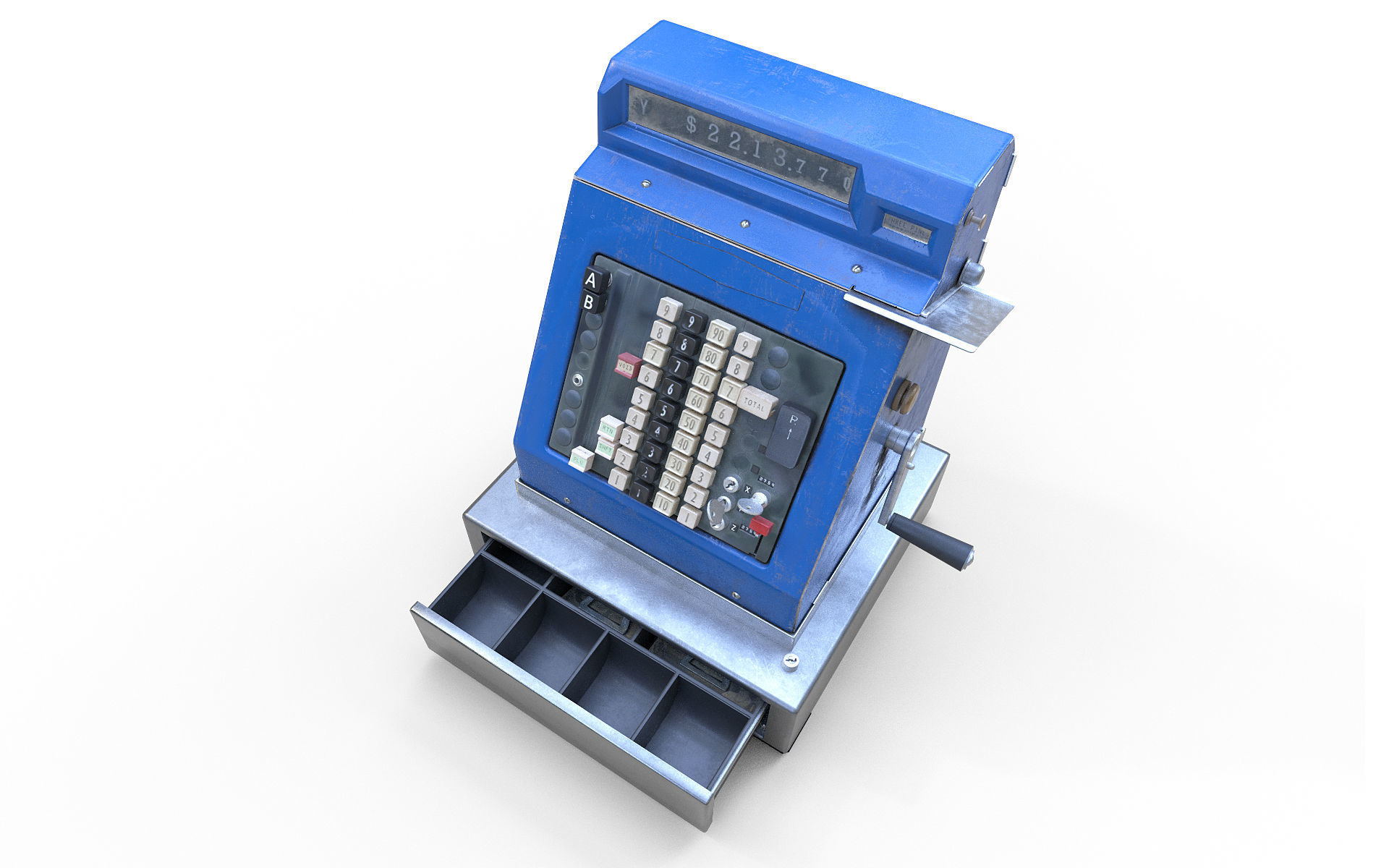 Cash register Low-poly 3D model_7