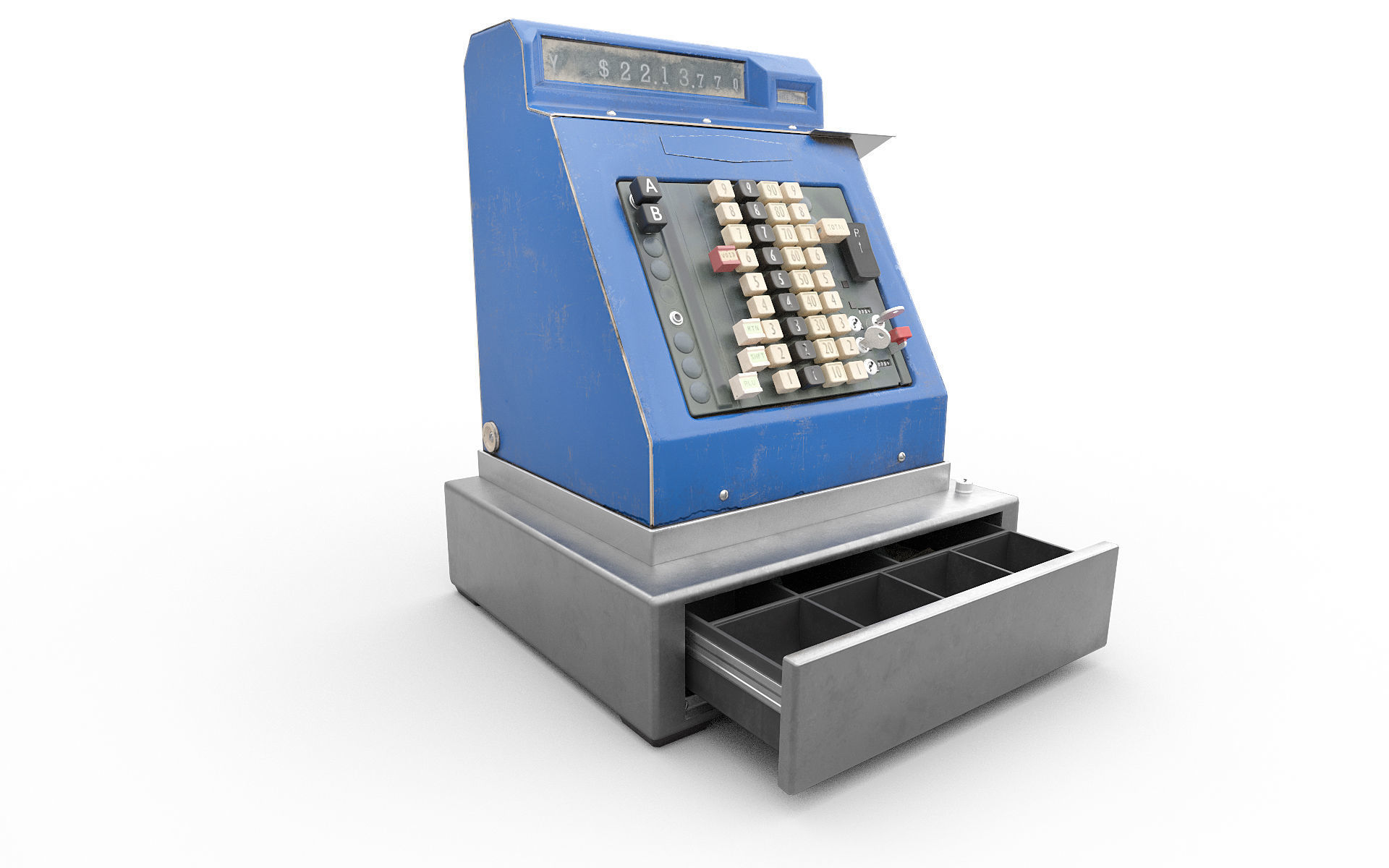 Cash register Low-poly 3D model_2