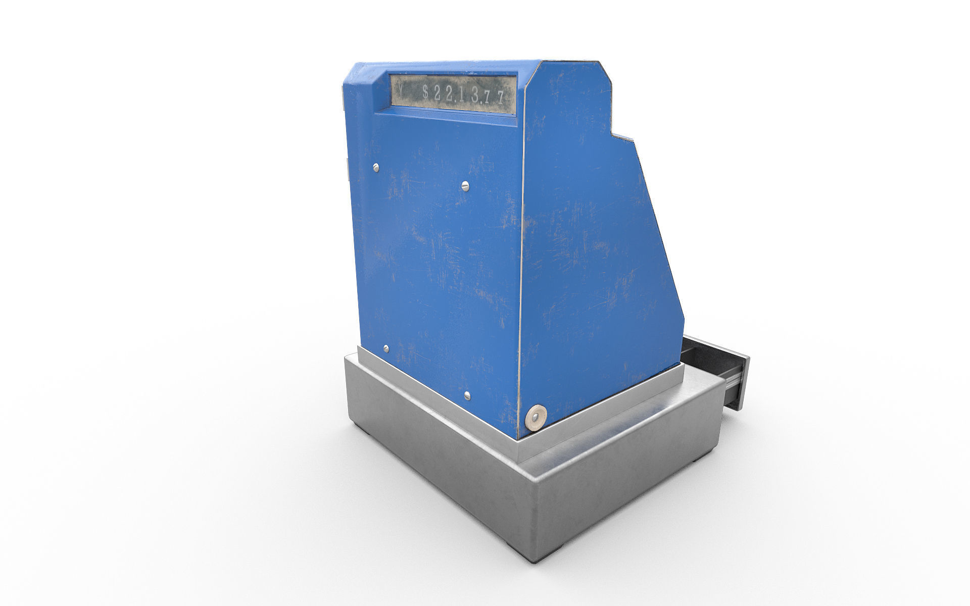 Cash register Low-poly 3D model_4