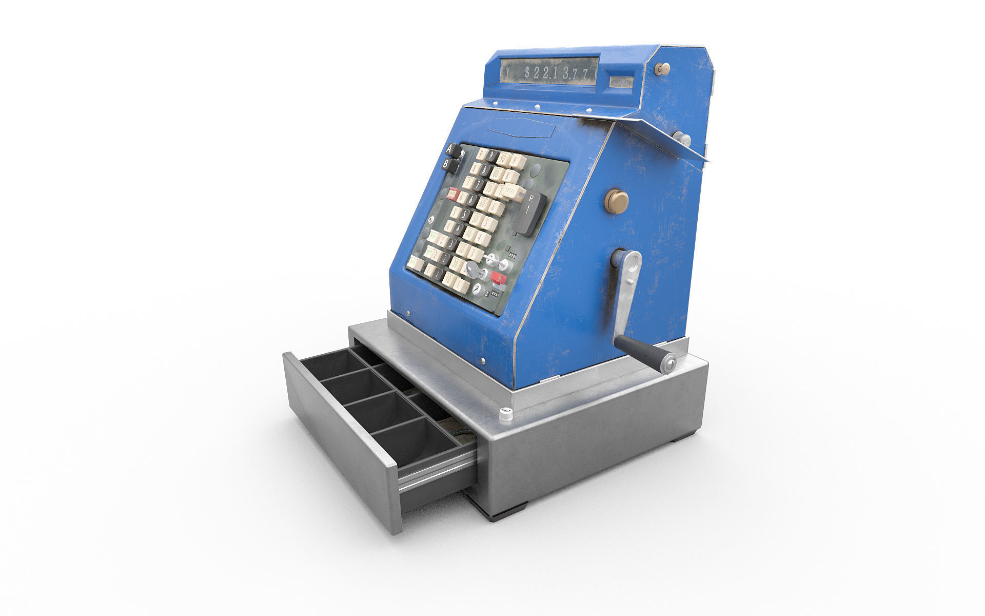 Cash register Low-poly 3D model_6