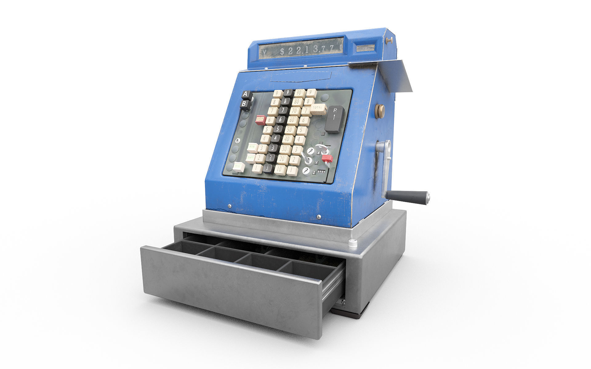 Cash register Low-poly 3D model_1