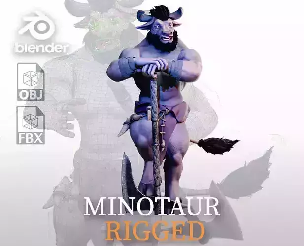 Minotaur - A gentle Monster Rigged character