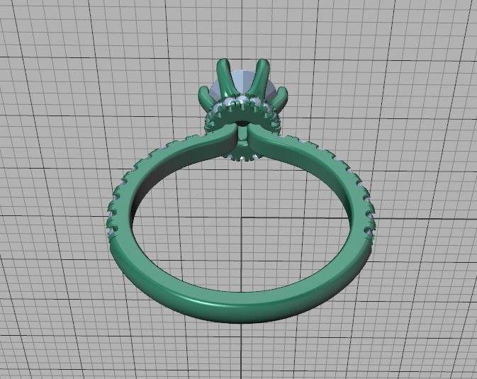 1ct Solitaire Engagement Ring 6claw setting 3Dprint model 3D print model_37