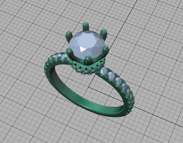1ct Solitaire Engagement Ring 6claw setting 3Dprint model 3D print model_43