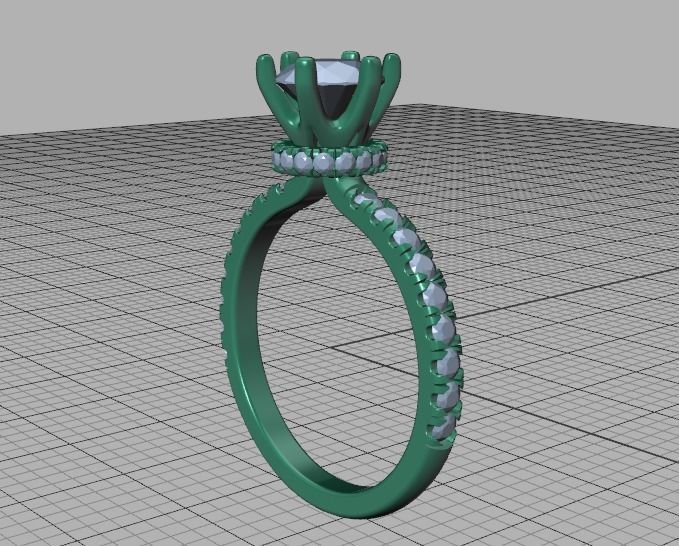 1ct Solitaire Engagement Ring 6claw setting 3Dprint model 3D print model_41