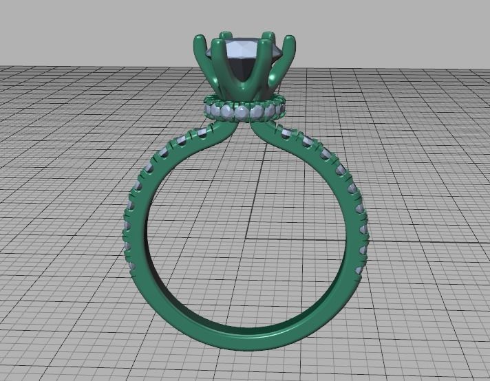 1ct Solitaire Engagement Ring 6claw setting 3Dprint model 3D print model_40