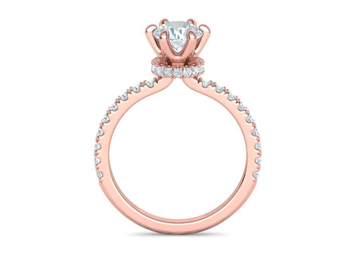 1ct Solitaire Engagement Ring 6claw setting 3Dprint model 3D print model_15