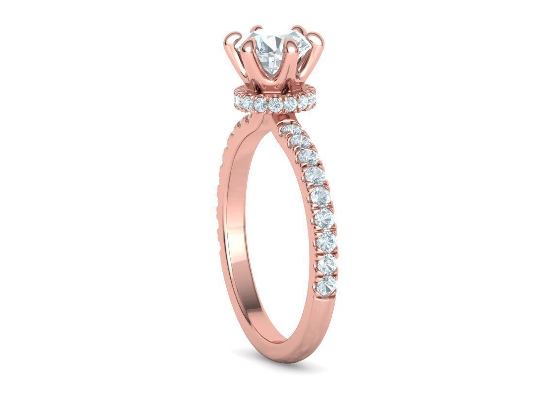 1ct Solitaire Engagement Ring 6claw setting 3Dprint model 3D print model_21