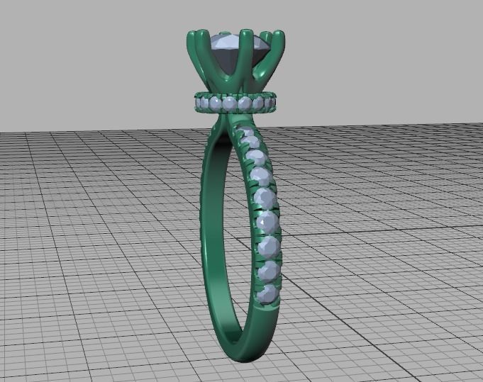1ct Solitaire Engagement Ring 6claw setting 3Dprint model 3D print model_42