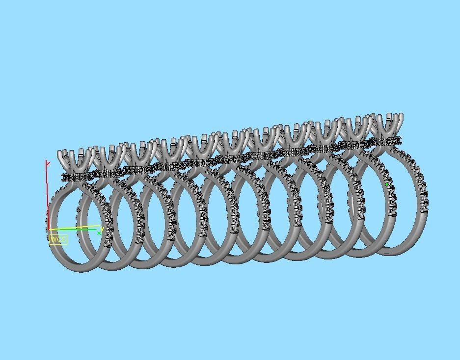 1ct Solitaire Engagement Ring 6claw setting 3Dprint model 3D print model_44