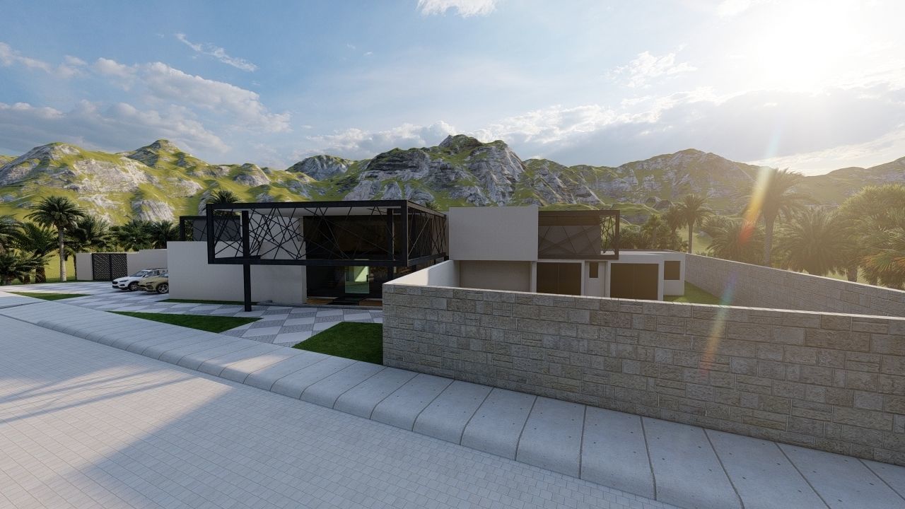 Casa Scene-villa-modern house 3D model_8