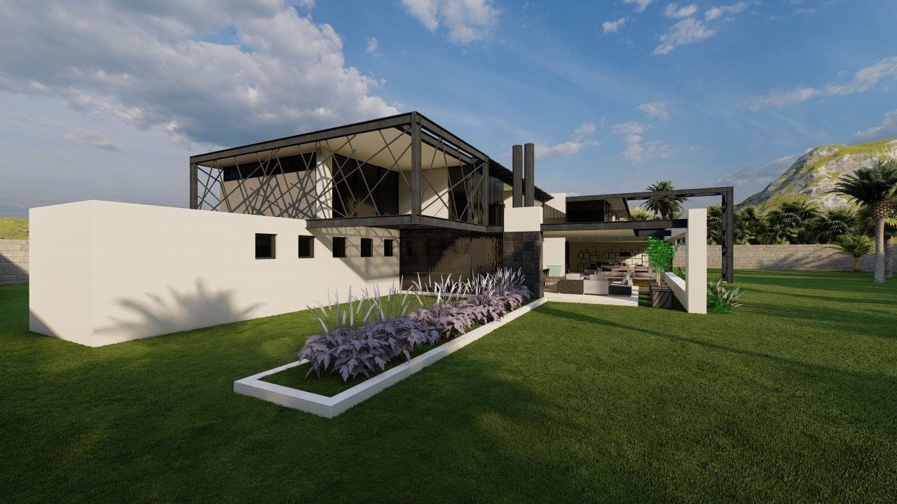Casa Scene-villa-modern house 3D model_12