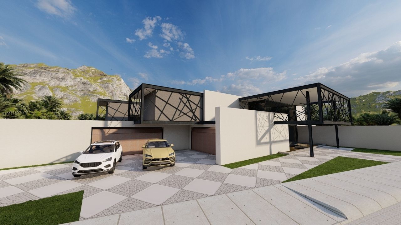 Casa Scene-villa-modern house 3D model_13