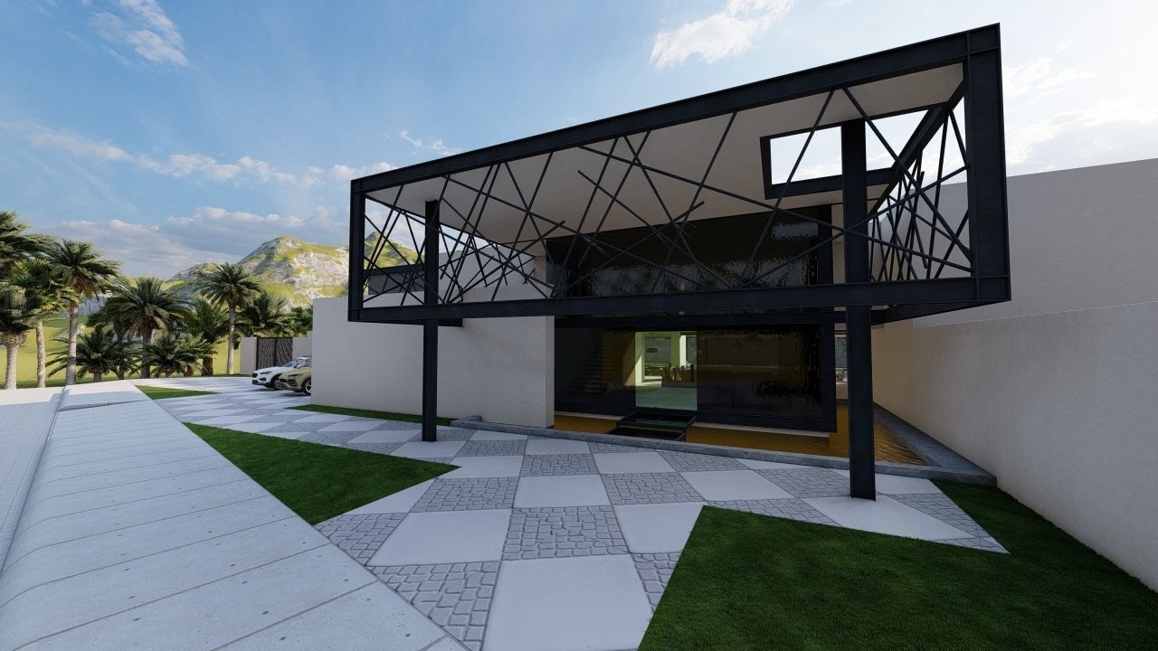 Casa Scene-villa-modern house 3D model_21