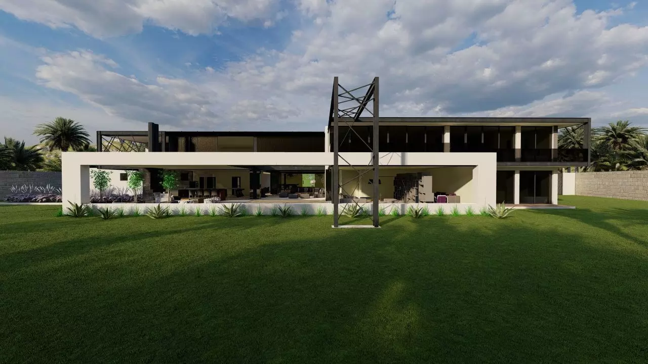 Casa Scene-villa-modern house 3D model_0