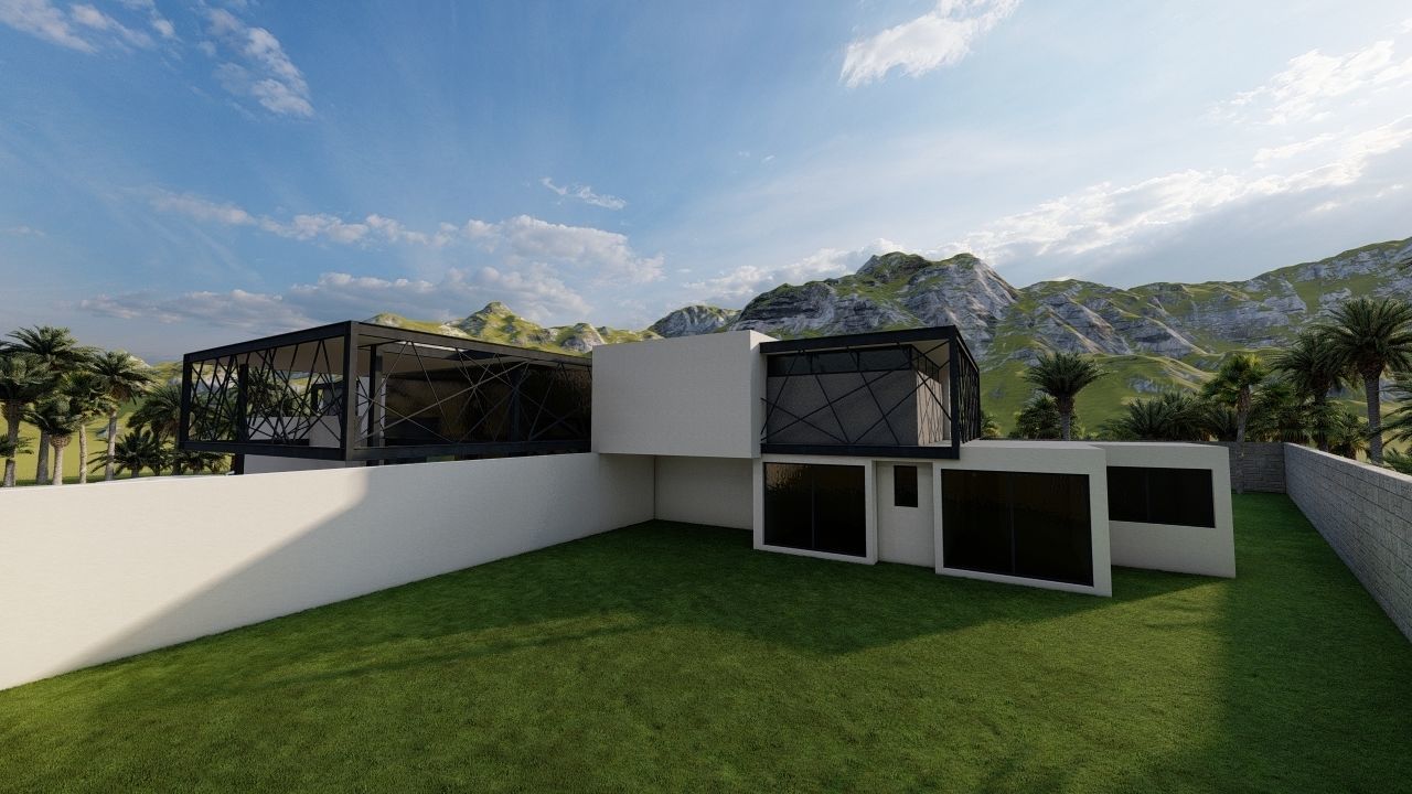 Casa Scene-villa-modern house 3D model_9