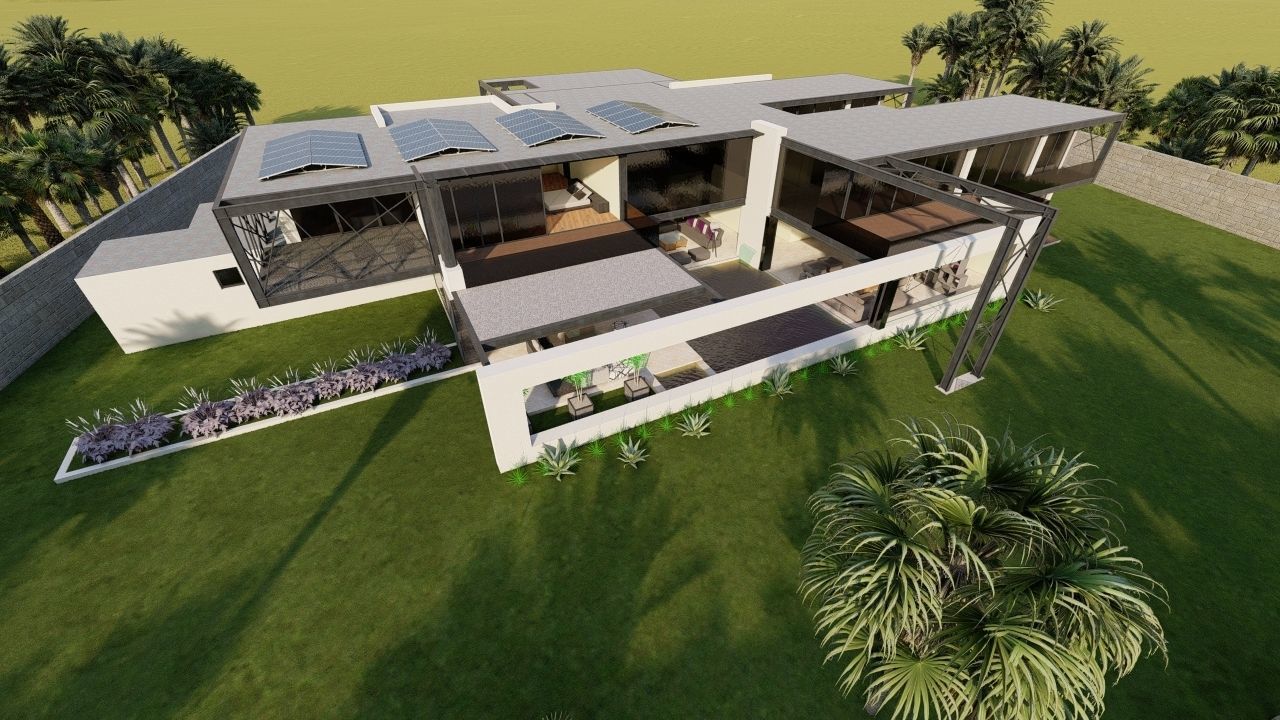 Casa Scene-villa-modern house 3D model_3