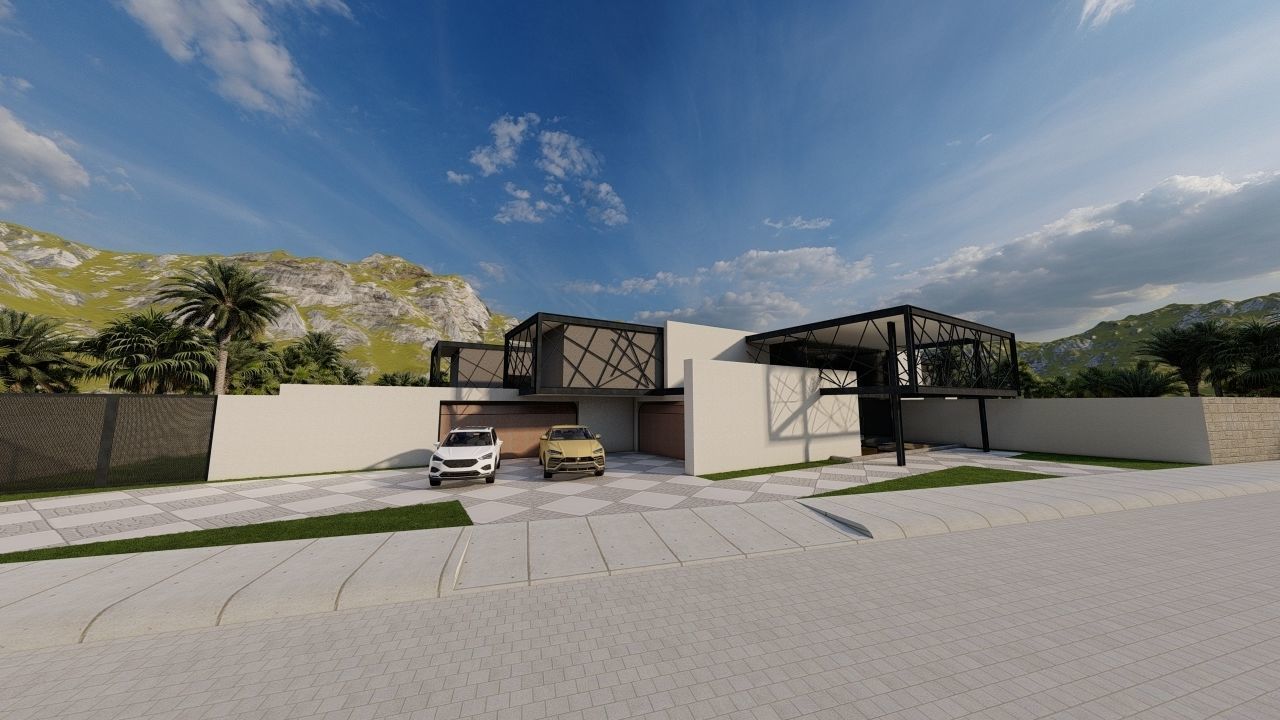 Casa Scene-villa-modern house 3D model_18