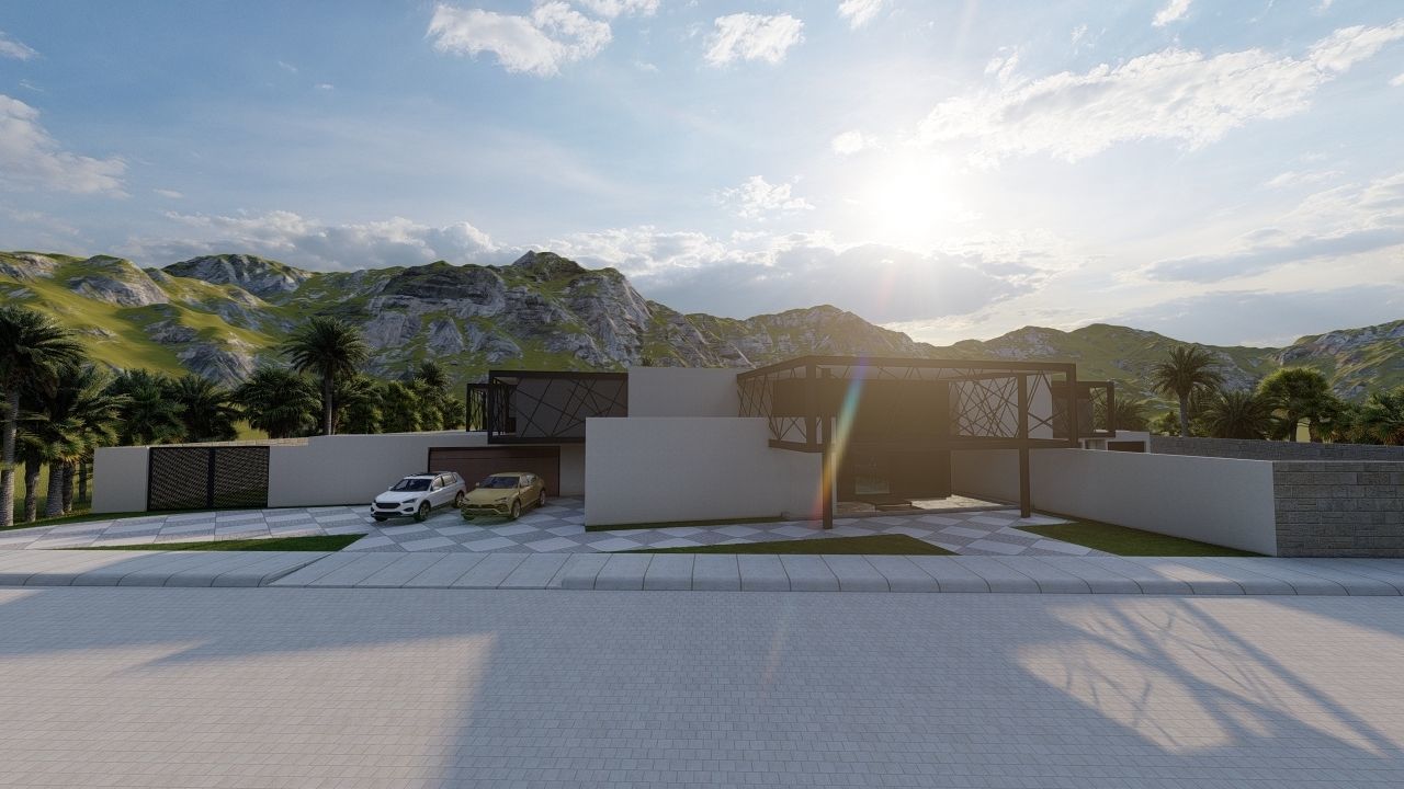 Casa Scene-villa-modern house 3D model_7