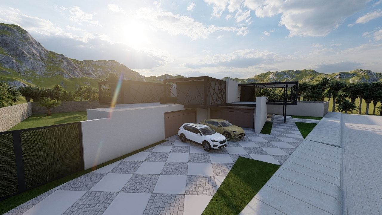 Casa Scene-villa-modern house 3D model_5